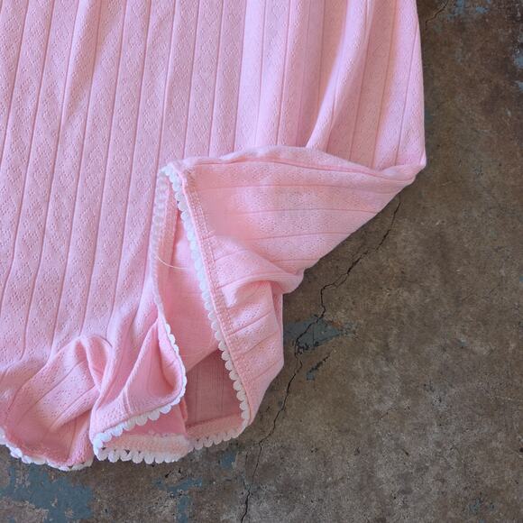 Pink Coquette Romper Size M New Sleeveless Heart Knit Romantic One Piece - Picture 5 of 8